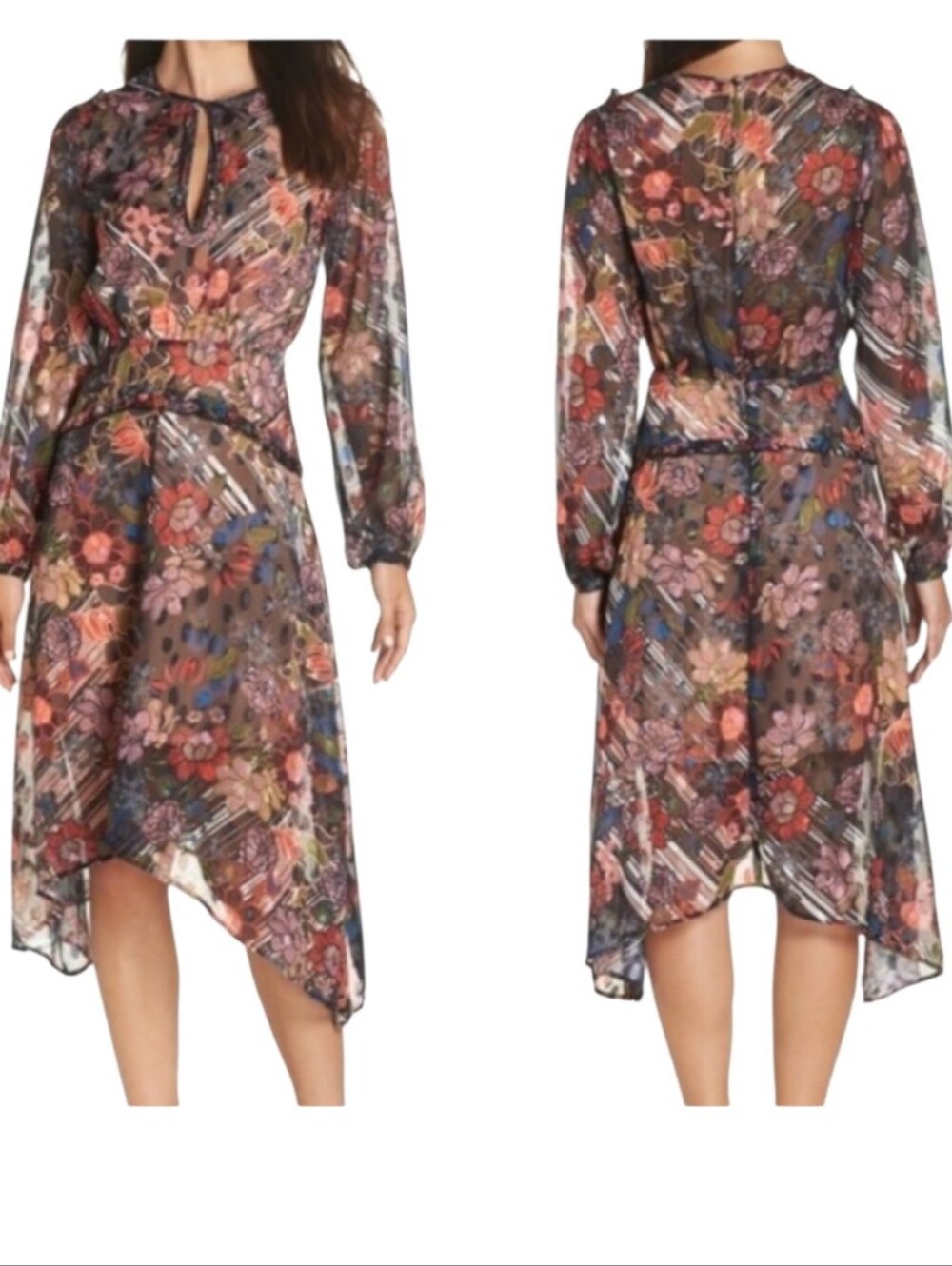 NWT Foxiedox retro flowers midi dress size 4